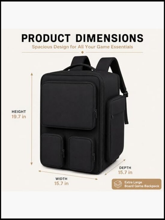 Extra Large Board Game Backpack with Reinforced Structure Padded Straps Multi main image 4